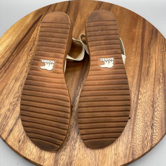 Sorel Ella Sandals Size 9 Rose Gold Metallic Leather Cross Strap Gladiator - Picture 7 of 8